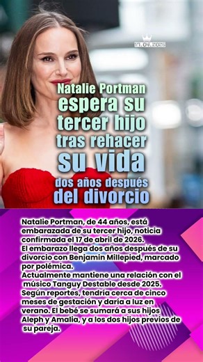 🎬 Natalie Portman espera su tercer hijo tras rehacer su vida dos años después del divorcio