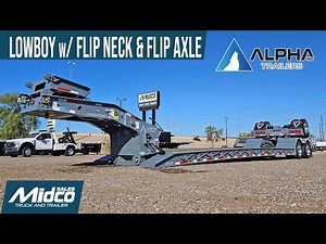 Alpha HD A90HDGC Hydraulic Detachable Lowboy Double Drop – Flip Neck & 25K Flip Axle Walk-Around