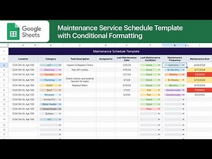 Create a Maintenance & Service Schedule Template in Google Sheets w/ Conditional Formatting