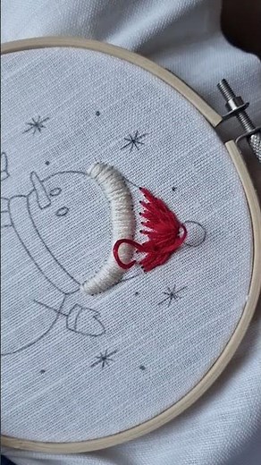 Snowman Hat Stitch ❄️🧵 | Long & Short Stitch Tutorial #embroidery #tutorial #diy #christmas #craft
