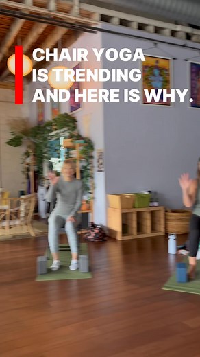 Chair yoga is the “in-between” and it’s not just for the silver foxes anymore. The “in-between”….. it’s not exactly difficult physically, and it’s not exactly seated meditation. But it might get you to the gold (the Self) faster than just a physical asana or not moving at all in a strict meditation practice. You get all the benefits of a full yoga practice! And you also get a chance to not be so serious, hold yourself with more ease and grace, allowing for some walls to come down. Sometimes less