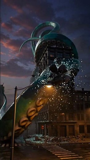 second attack on the city by the tentacle monster