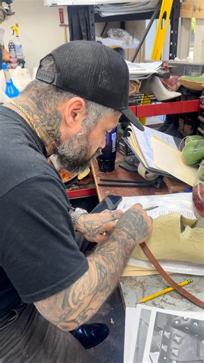 1.4K views · 646 reactions | “Precision is everything. Taping the last to map out inlays perfectly—every detail starts here. 100% handcrafted, one step closer to a masterpiece.” Hashtags: #OldCountryBoots #Bootmaking #Handcrafted #CowboyBoots #MadeInUSA #Leathercraft #BespokeBoots #BootMaker #ArtisanCraft #LuxuryBoots | Old Country Boots | Facebook