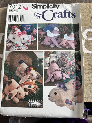 Bunny Doll Sewing Pattern, Simplicty 7012 (PDF Pattern) - Etsy