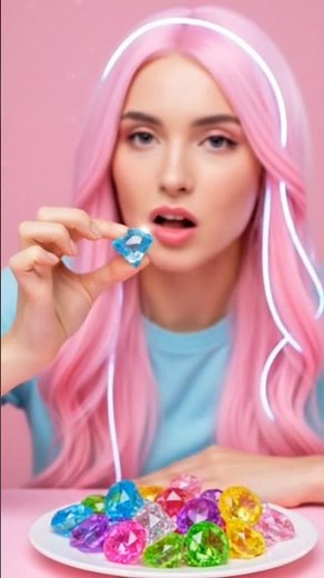 ASMR Diamond Candy Eating 💎🍬 | Satisfying Crunch Sounds | Colorful Crystal Candy ASMR||