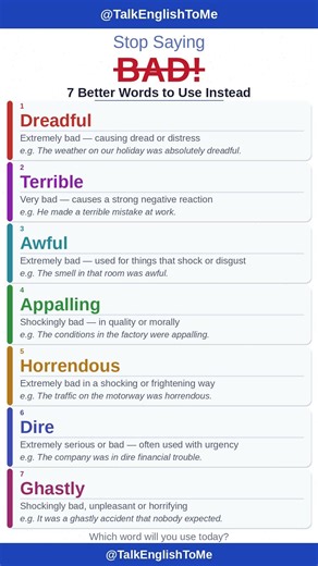 7 Words That Make "Bad" Sound Embarrassingly Simple