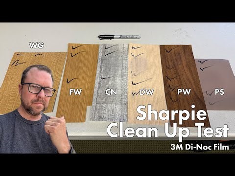 Testing the Cleaning of a Sharpie on some 3M Di-noc film.