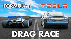 Watch Tesla Model S Drag Race 770 HP V10-Powered Formula One Car