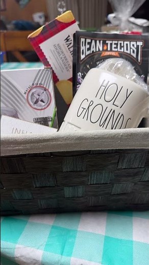 Creating baskets for the church auction