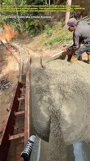 Gravity Concrete Pouring System : How This Simple Channel Moves Concrete Downhill Fast