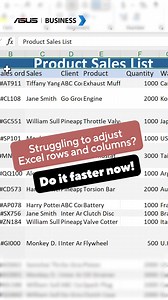 17 reactions | Struggling to adjust Excel rows and columns? You have another choice! Work smart with ASUS Business! https://asus.click/overall23_fb #ASUS #ASUSBusiness #UpgradeToIncredible #ExpertBook | ASUS | Facebook