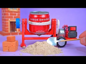 Haga una increíble MINI HORMIGONERA DE CONSTRUCCIÓN con materiales reciclables