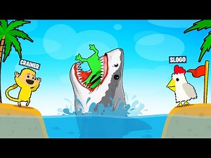 MEGA SHARK vs. 3 Noobs! (Ultimate Chicken Horse)