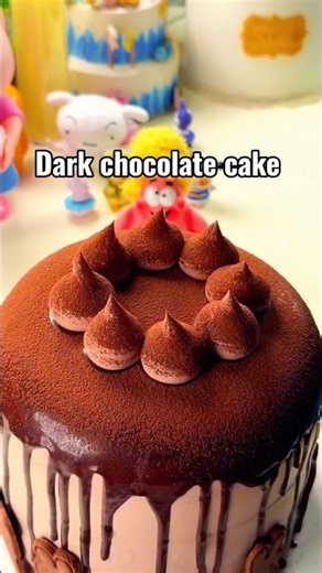 Dark chocolate cake decorating ideas shorts 😀#darkchocolatecake #chocolatecake #shorts #cake