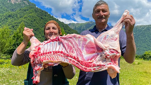 Discover the beauty of Azerbaijan's mountains in our latest video! Join us for a cozy family picnic as we grill delicious kebabs over charcoal. Unwind in nature and enjoy the simple pleasures with your loved ones. Have you ever tried cooking outdoors with your family? #cooking #picnic #mountains #azerbaijan | Sweet Village