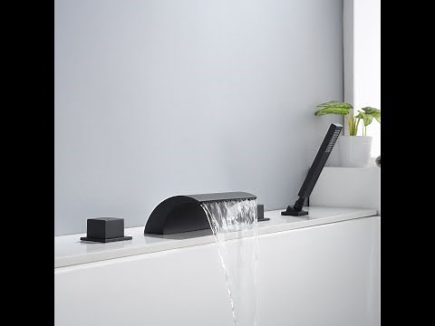 How to install Sumerain Roman Tub Faucet Waterfall Bathtub Faucet With Hand Shower, High Flow Rate