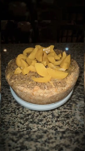 Homemade Peach Crumb Cheesecake | Sweet, Creamy & Crunchy #food