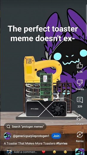 The perfect toaster meme doesn't ex- (clip: ‎⁨‎⁨‎⁨@genericpurpleprotogen1)