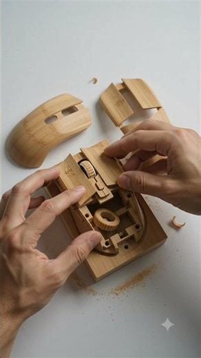 Building a PC Mouse with wood #trendingshorts #viralshorts