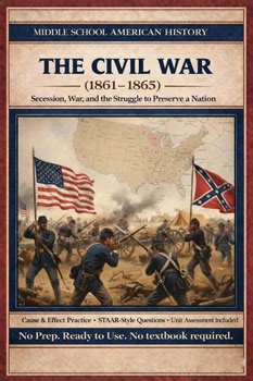No Prep. Ready to Print. Causes of the Civil War |Readings & Questions STAAR