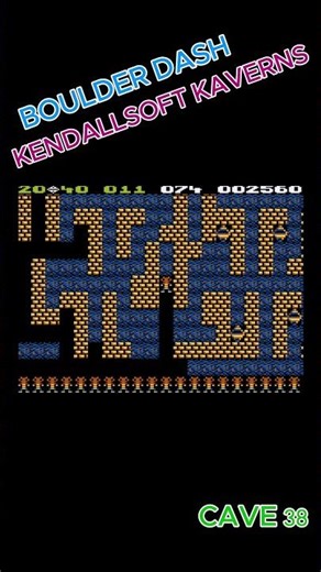 Boulder Dash. Kendallsoft Kaverns. Cave 38 #retrogaming #games #arcade