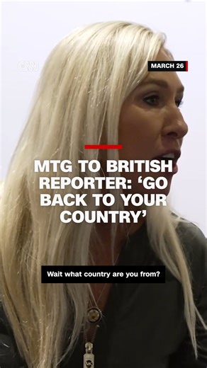 2.4M views · 41K reactions | Georgia Rep. Marjorie Taylor Greene told a Sky News reporter from the UK to "go back to your country" when she asked about the recent Signal group chat controversy. | CNN | Facebook