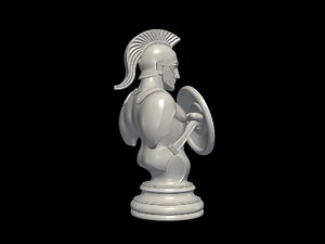 Spartan Warrior Bust Chess Piece - 3D Print