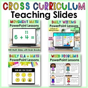 Fun ELA and Math Lesson Slides for 1st 2nd 3rd Grade Math Review