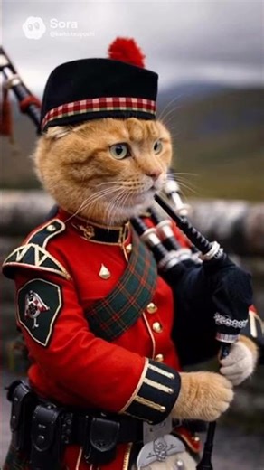クロ＆トラがスコットランド軍楽隊に参加！バグパイプ行進曲で堂々パレード🏴