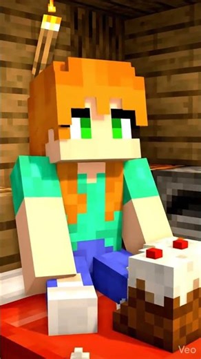 Alex Was Hungry at Night… 🍰 #minecraft