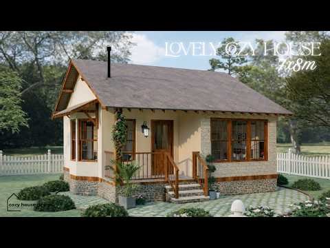 7x8 m (23x26 ft) Cozy 2 Bedroom Cottage House | Lovely Small Home Design | Beautiful House Tour