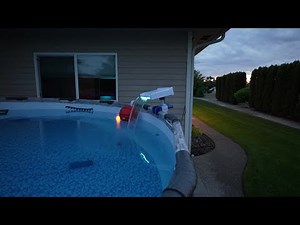 Bestway 58619 Flowclear Soothing Waterfall, Above Ground Pool Accessory with LED Lights
