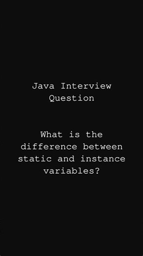 Static Variables Vs Instance Variables | Java Interview Questions #java #dsa #interviewquestions