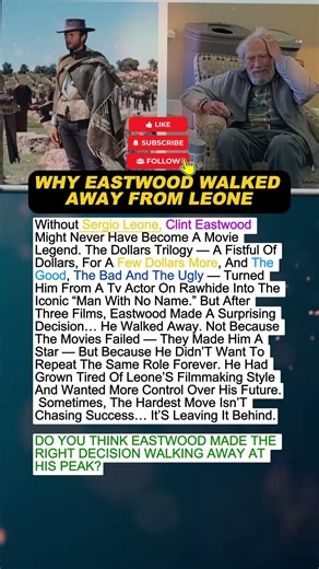 Why Eastwood Left Leone Behind #clinteastwood #leone