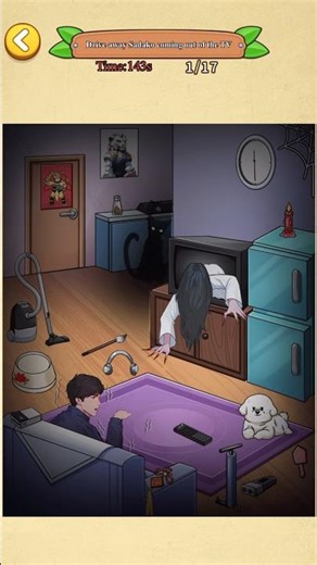 PuzzleMix: Brain&Find - Level 216 - The TV is haunted - Drive away Sadaku coming out of the TV.