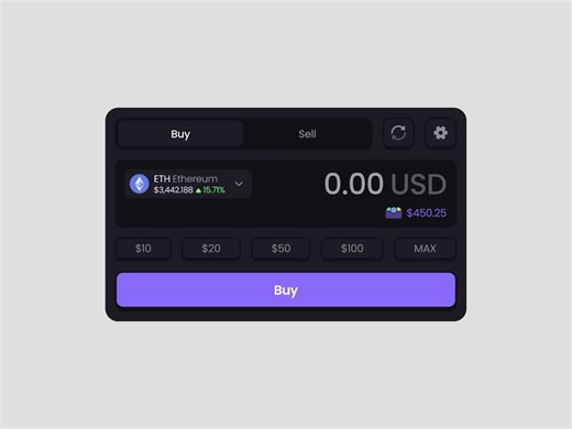 Crypto Buy/Sell Widget UI