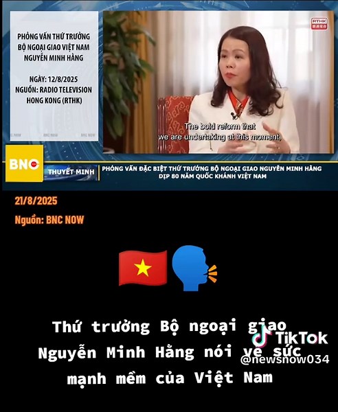 🇻🇳🗣️| Thứ trưởng Bộ ngoại giao Nguyễn Minh Hằng nói về sức mạnh mềm của Việt Nam#xuhuong #tiktoknews #viral #tinnong #vietnam