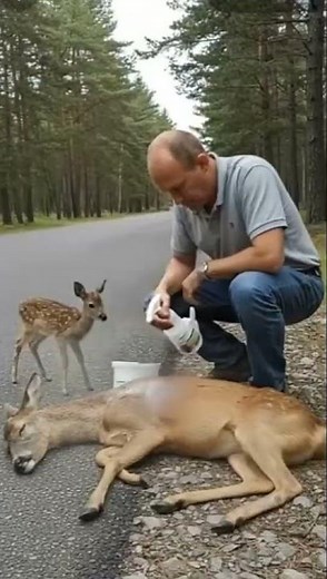 Brave Man Saves a Helpless Deer’s Life in a Heart-Stopping Rescue 🦌❤️