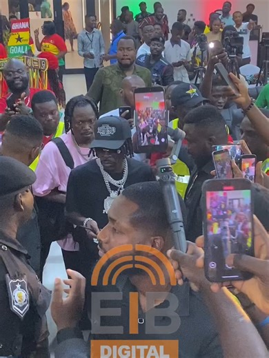 Shatta Wale's arrival at the Ghana World Cup raffle draw launch... #EIBSports #GHOneTV #EIBDigital