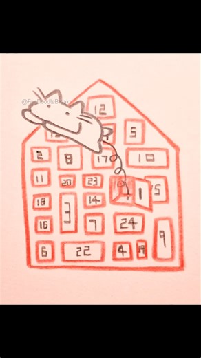 Cute Cat Drawing with Advent calendar #drawing #shorts #art #simple #cuteart #catart #easy