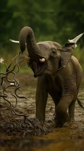 Elephant TRUNK Explodes With LIVE Snakes! 🐘🐍😱 #shorts #zakatyna