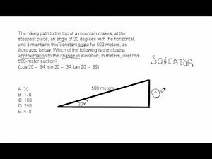 ACT Practice Math Question - Trigonometry using SOH-CAH-TOA