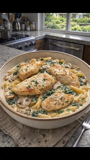 One Pot Creamy Spinach Mushroom Artichoke Chicken This delicious Romige Kip met Spinazie from deesviral is rich, creamy, and packed with Mediterranean flavor. Tender chicken, earthy mushrooms, tangy artichokes, and fresh spinach come together in a silky Parmesan sauce — all in one pan and ready in about 30 minutes. Ingredients • 4 boneless, skinless chicken breasts • Salt and black pepper, to taste • 1 tbsp olive oil • 2 tbsp butter • 3 cloves garlic, minced • 1 cup mushrooms, sliced • 1 cup art