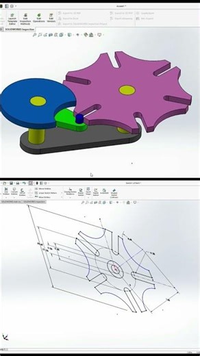 Geneva disk in solidworks || #shorts