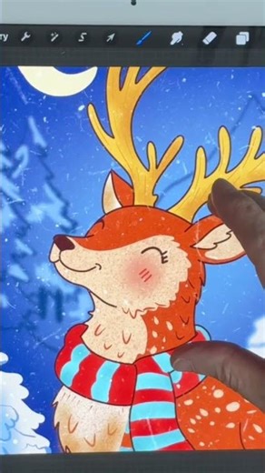 Reindeer Drawing Reveal in Procreate #procreate #art