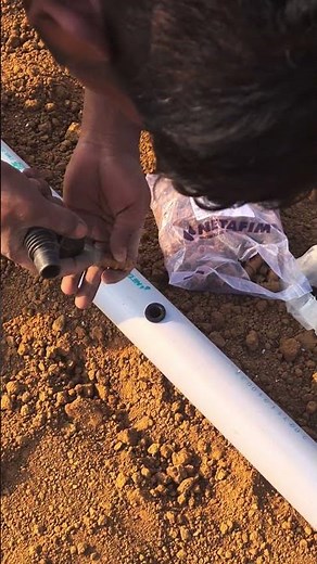 Drip connector installation in pvc pipe #farming #farmequipment #agrico #agricare #agriequipment