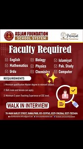 12K views · 28 reactions |  Exciting opportunity at Aslam Foundation...