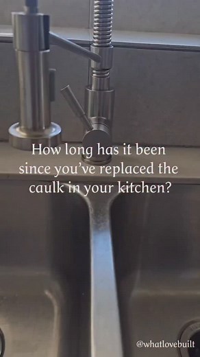 132 reactions | Replacing the caulk in your kitchen makes it feel brand new! This is a DIY project that is easy and seems small but makes a huge difference in the look and feel of your home! #home #kitchen #caulk #homeproject #diy #tile #backsplash #homeimprovement #caulkgun #countertops Comment KITCHEN below to receive a DM with the link to this post on my LTK ⬇ https://liketk.it/5srJe #ltkfindsunder50 #ltkstyletip #ltkhome #kitchen #homemaintenance #tips #diy | What Love Built | Facebook