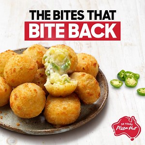66K views · 38 reactions | Add some heat to your dinner  One taste of our NEW Jalapeño Cheese Bites and you'll know why they're called 'The Bites That Bite Back'  | Pizza Hut | Facebook