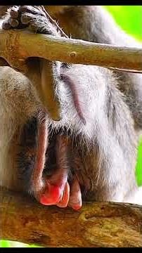 Baby Monkey Feels Warm #babymonkeys #entertaininganimals #animals